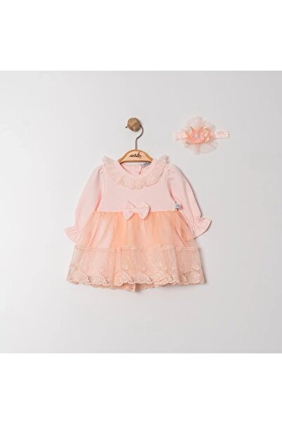 MİNİBORN Lace Detailed Ruffled Cotton Baby Girl Dress