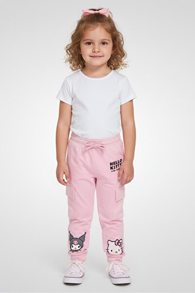 Disney X Hello Kitty Toddlers Girl Brand Logo Jogger Pants, Pink