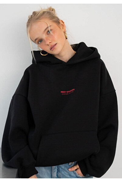 Arz giyim Ardente Collective Hanorac negru cu glugă tricou Noul sezon