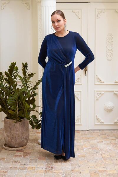 RMG Plus size evening dress with stones on the front