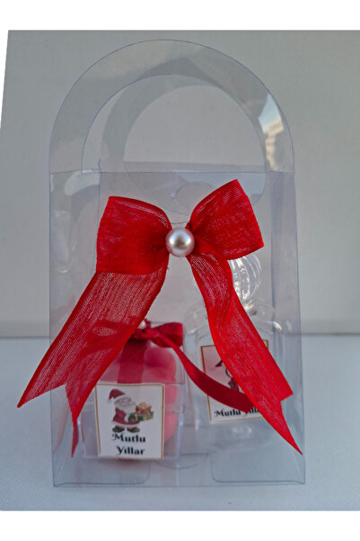 SEVİMLİ TASARİMLAR Yılbaşı Temalı Hediyelik Kolanya ve Mika Kutulu Kırmızı Bu...