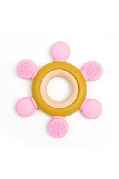 MauMau Roată de dantelă din silicon cu 6 capete senzoriale și centru din lemn...