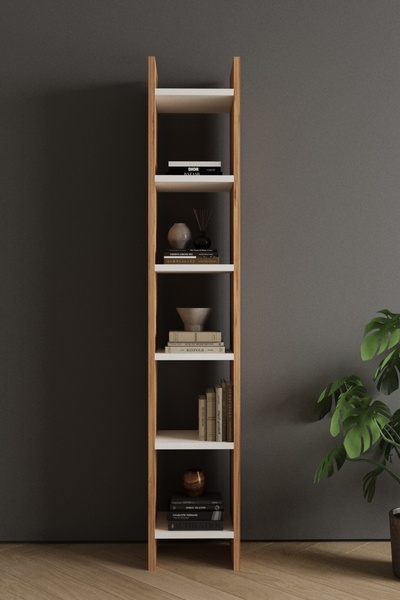 CLASSY HOME TASARIM CLASSY 106URAZ 5 RAFLI ÇİFT RENKLİ KİTAPLIK ATLANTİK ÇAM ...