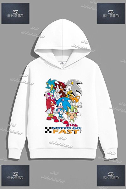 SS SİNSER سويت شيرت للجنسين من SWEAT بطبعة 'SONIC GOTTO FAST COKLU' مطبوع