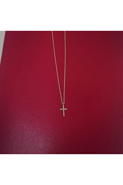 iNGRiKO Lantisor cruciulita din aur galben 14K - bijuterie fina