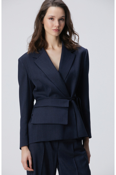 Network Lacivert Yün Karışımlı Ceket