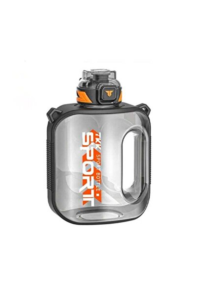 TKK زجاجة مياه نصف جالون بمقبض، مصنوعة من بلاستيك عالي الجودة مضاد للبكتيريا، سعة 2100 مل