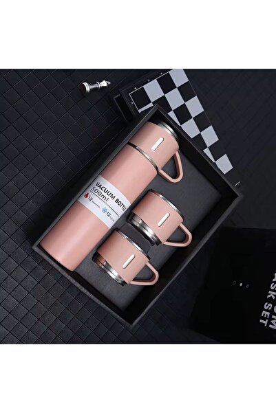 OEM Premium Thermos Set with 2 Mugs – Double Vacuum Walls, Elegant Design, Ideal for Travel, Office