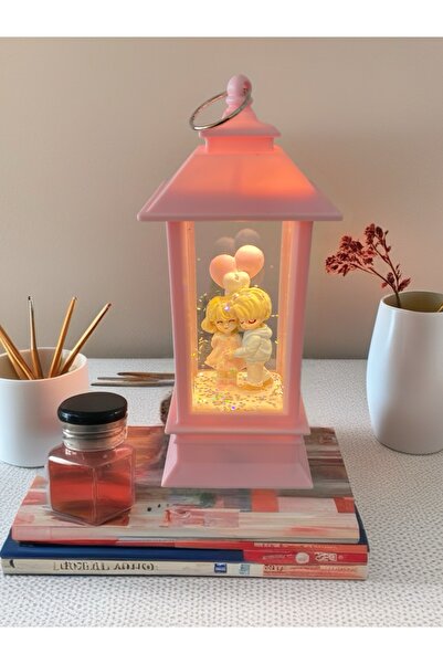 Cute Kar küresi Kış masalı orta boy ışıklı şamdan model