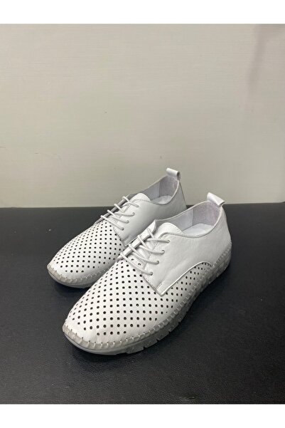 Özay Kadın Hakiki Deri Lastik Bağcıklı Günlük Ayakkabı