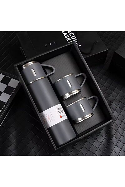 OEM Premium Thermos Set with 2 Mugs – Double Vacuum Walls, Elegant Design, Ideal for Travel, Office