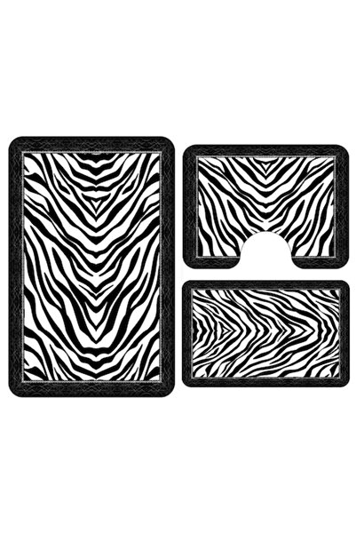 OEM Set of 3 non-slip bathroom mats, black, 60x90 cm, CBA08