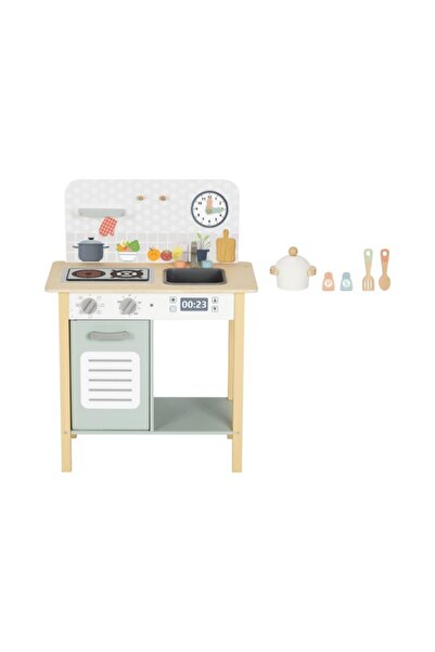 Hi Pando Bucătărie Lemn Copii cu Accesorii și Chiuvetă – 3+ Ani