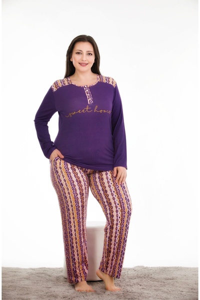 NightLove Plus Size Patterned Women's Set 2021