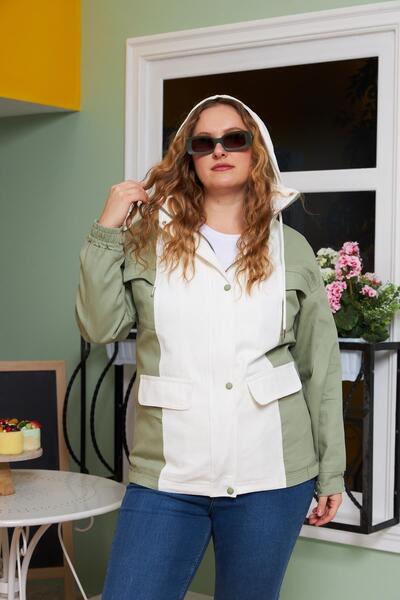 RMG Paneled Oversized Trench Coat with Hood Detail