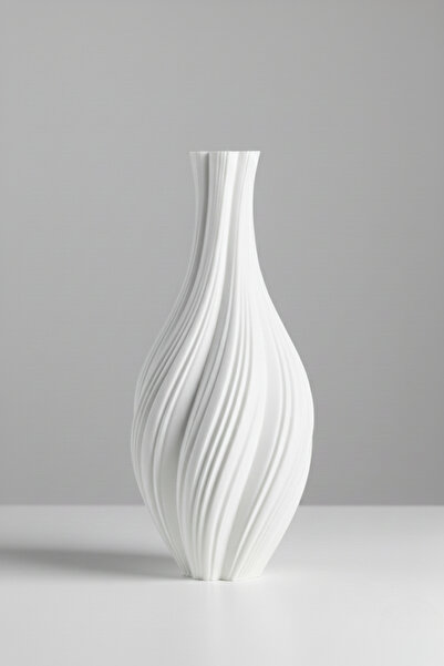 Smile3D Dekoratif Dokulu Vazo 20 cm 3d Ağır Baskı