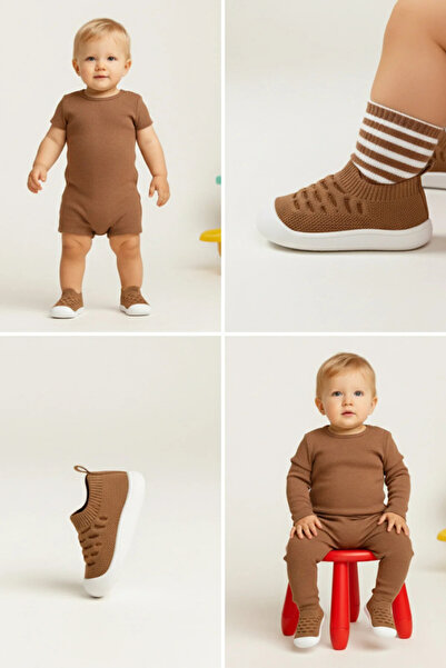 MARSHETTA Baby Ortopedik Yumuşak Kaymaz Tabanlı Nefes Alabilir Örgü Kumaş Kah...