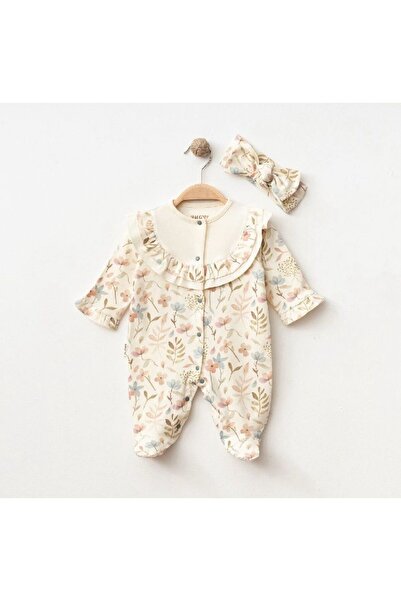 HUGS Roba Fırfırlı Çiçekli 2li Kız Bebek Tulum Set