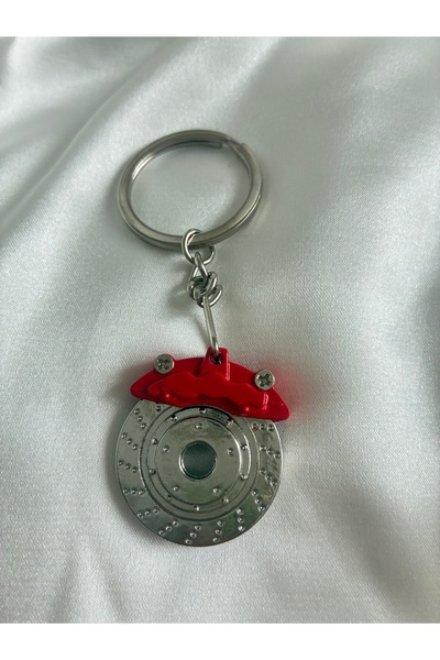 DeNors سلسلة مفاتيح معدنية بتصميم مكابح حمراء وقرص فرامل – نموذج سيارة رياضية