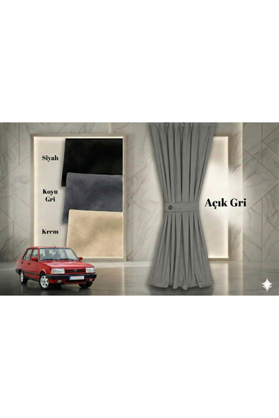 MOPS طقم ستائر سكة حديدية من توفاش دوغان-شاهين، 3 قطع، لون رمادي زجاجي