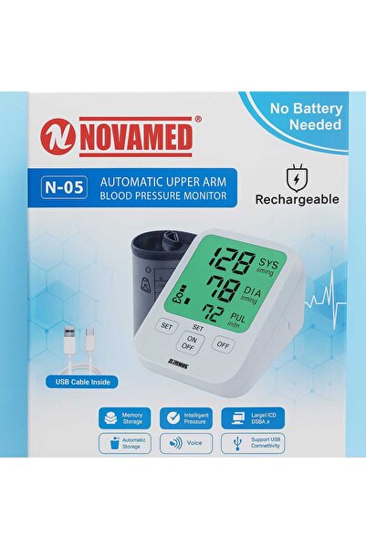 NOVAMED N-05 Automatic Upper Arm Blood Pressure Monitor – Rechargeable