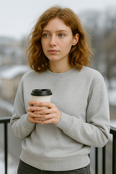 LC Waikiki Modern Women's Crew Neck 3-Thread Fleece-Lined