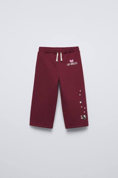 NOBLEKIDS La Ciel Paris Girls' Set with Embroidery and Print Detail – Sweatshirt & Flared Pants, Ages 2–7