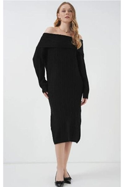 Elvida Μαντόνα γιακάς oversized Πλεκτό Φόρεμα