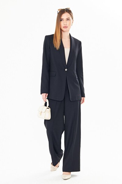 LOVELF Premium Şal Yaka Poliviskon Takım Koyu Lacivert