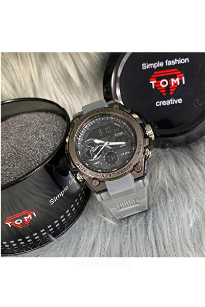 Tomi Hybrid Ana-Digi Sport Watch - Rugged Design - LED Light & Alarm - Water Resistant 50M