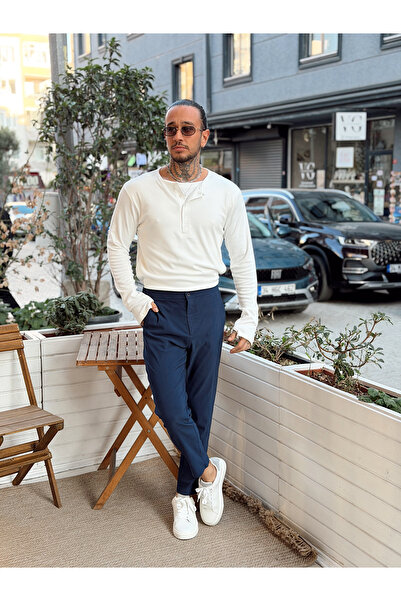 manch collection Double Layer Collar Buttoned Sweatshirt White