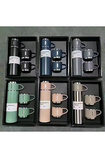 OEM Premium Thermos Set with 2 Mugs – Double Vacuum Walls, Elegant Design, Ideal for Travel, Office