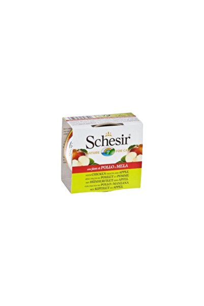 Schesir شيزر طعام رطب للقطط بالدجاج مع التفاح 75g