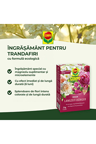 Compo long-lasting fertilizer for roses & flowering plants 750 g with sheep's wool,