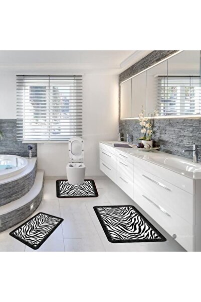 OEM Set of 3 non-slip bathroom mats, black, 60x90 cm, CBA08