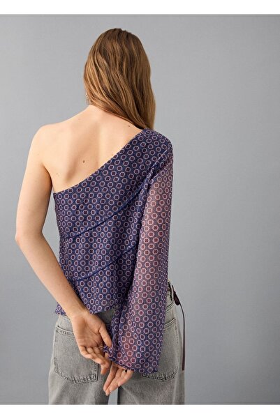 Mango Teen Desenli asimetrik bluz