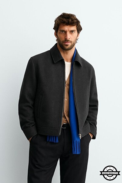 KOCCI ZRA Model Yeni Sezon Rahat Kesim Erkek Kısa Kaşe Kaban Ceket Mont