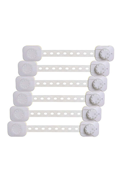 Velixo Set 6 încuietori de siguranță pentru copii, pentru dulapuri/sertare/frigider/cuptor/toaletă, adezive, reglabile, încuietoare dublă