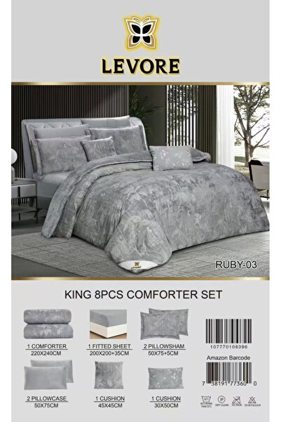 Levore Livory 4-piece double-sided winter bedspread with faux fur and velvet, suitable for a single bed size 120x200 cm (RUBY-03).
