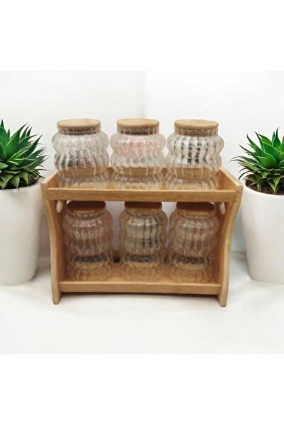 Alsaif Gallery A complete and luxurious spice rack for a stylish and organized kitchen, with 6 bottles (3 small on top, 3 large on the bottom).