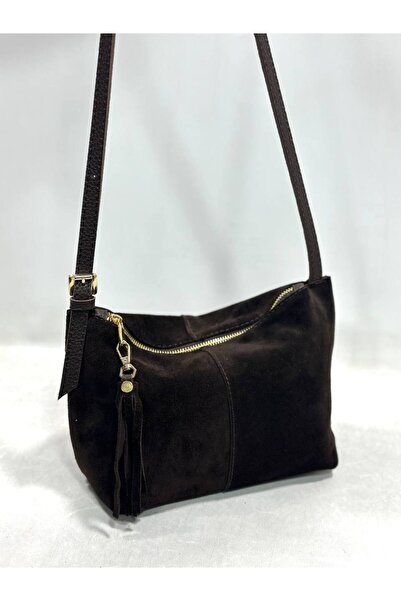 My Easy Shop Mesbag Women's Bag Genuine Suede Leather Shoulder Bag