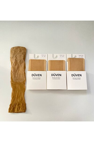 DÜVEN Șosete scurte din bumbac, confortabile, cu vârf mat, 3 piese