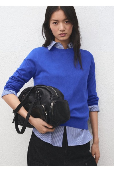 MANGO Woman İnce triko yuvarlak yaka kazak