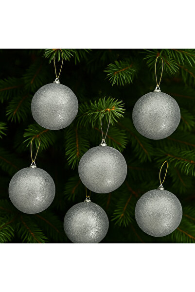 Party City زينة شجرة عيد الميلاد، كرة من الفوم الفضي اللامع مقاس 5 سم - زينة ...