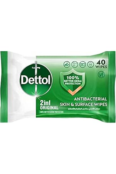 Dettol مناديل أصلية مضادة للبكتيريا 40 منديلًا