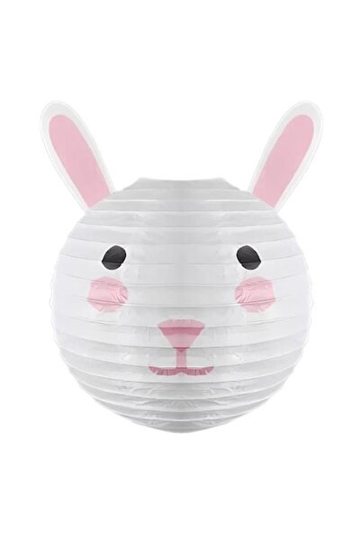 VENITIVO VINDEM CELOR INTELIGENTI White paper lampshade VENITIVO® for chandelier, rabbit model with 3D ears, 30 cm, white-pink