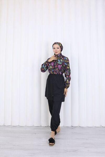 MioTrend Color Blend, Adjustable Waist, Elasticated Water-Repellent Fabric, 3-Piece Fully Covered Hijab Swimsuit