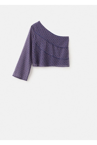 Mango Teen Desenli asimetrik bluz
