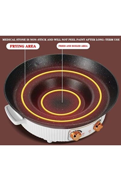 raf 2 in 1 Electric Frying Pan - 2L, 1600W, Non-stick, Frying and Boiling