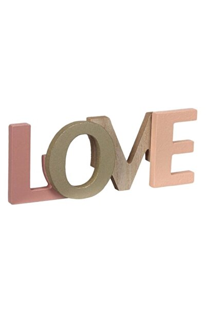 VENITIVO VINDEM CELOR INTELIGENTI VENITIVO indoor wooden 'LOVE' letters decoration, rose gold, 17 x 1 x 7 cm